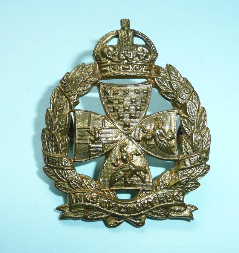 WW2 Inns of Court Regiment ( 27th London Regiment ) Yeomanry Gilding Metal Other Ranks Collar Badge