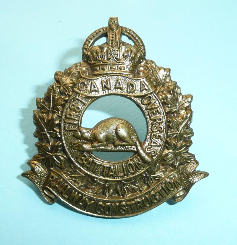 WW1 Canada - 1st Overseas Railway Battalion Cap Badge