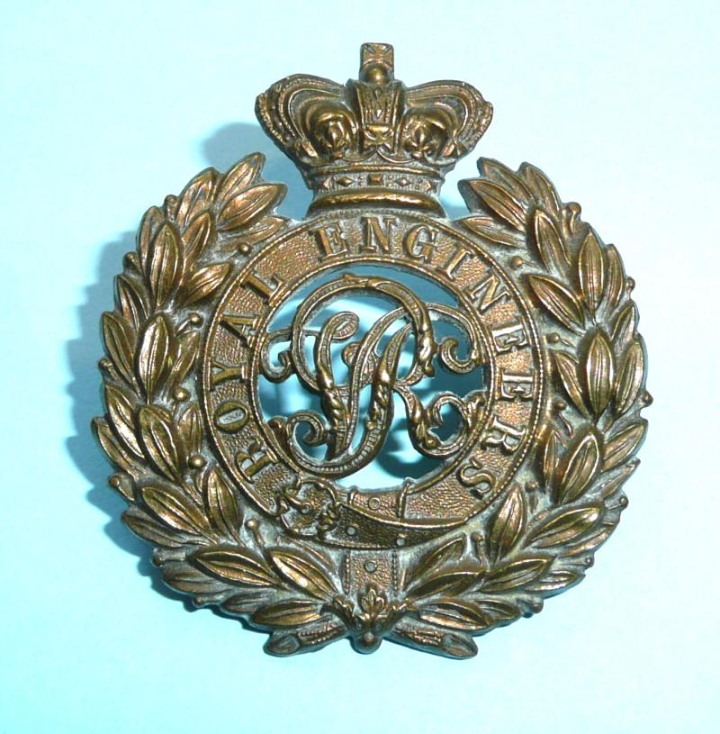 QVC Victorian Royal Engineers Other Ranks Brass Gilding Metal Cap Badge