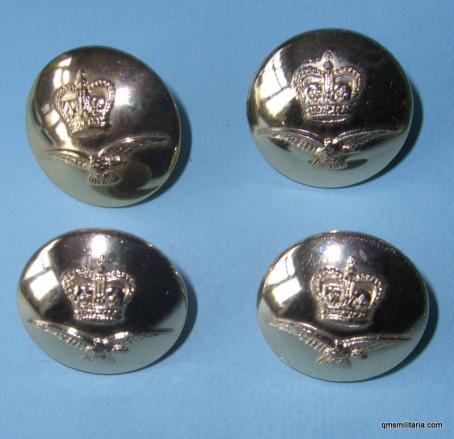 Set of 4 RAF Large Anodised Buttons, Queens Crown, post 1953