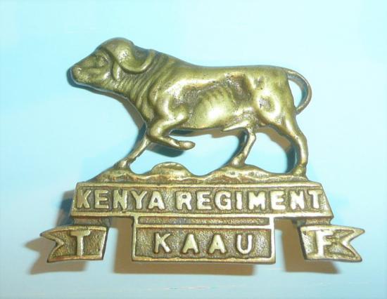 WW2 East African Kenya Regiment (TF) Auxiliary Air Unit (KAAU) Cast Brass Cap Badge