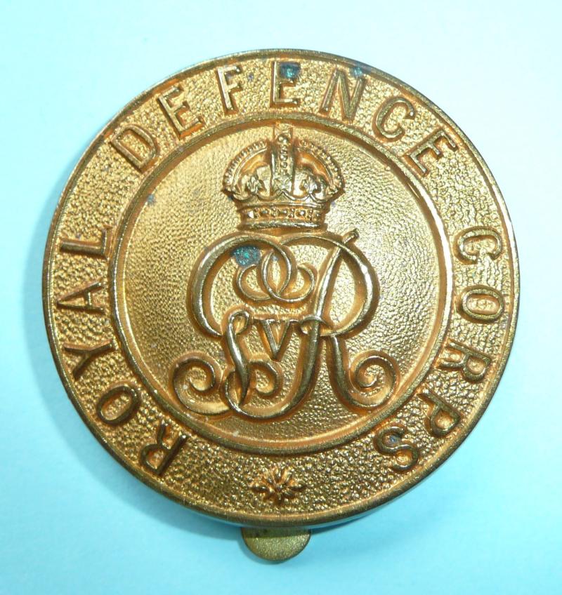 Royal Defence Corps (GV) 2nd Pattern Brass Cap Badge - Smith & Wright Ltd