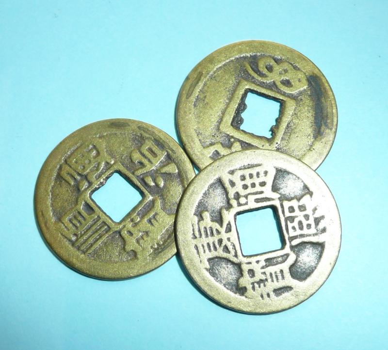 Three Lucky Chinese Square Hole Coins