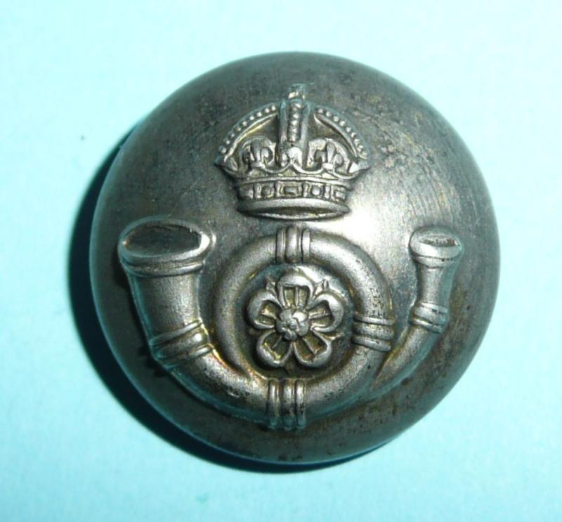 Kings Own Yorkshire Light Infantry (KOYLI) Volunteer Battalion Officer's Silver Plated White Metal Medium Pattern Button