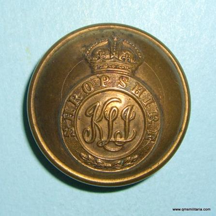 The Kings ( Shropshire Light Infantry ) KSLI Officers Large Gilt Button ( 53rd & 85th Foot)
