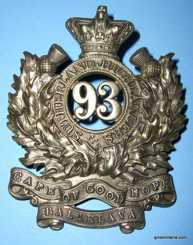 The 93rd ( Sutherland Highlanders ) Regiment of Foot Other Rank's feather bonnet badge 1856-1881