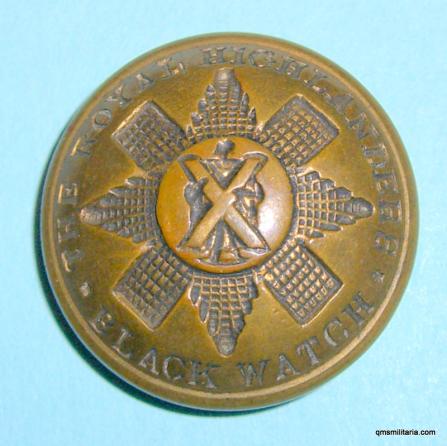 The Black Watch ( Royal Highlanders ) Officers Large Brass Button ( 42nd & 73rd Foot)