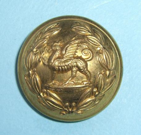 The South Wales Borderers Officers Large Brass Button ( 24th Foot ) 