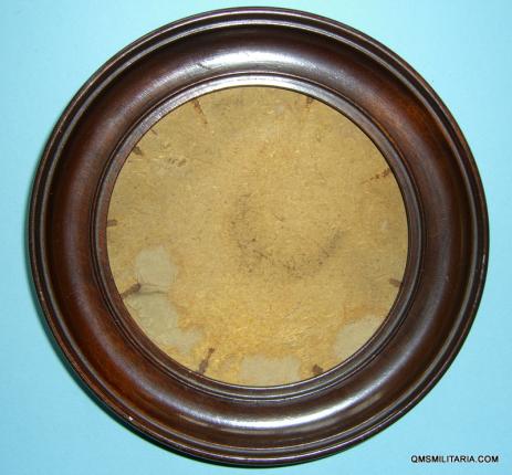 WW1 Memorial Death Plaque Turned Mahogany Circular Frame