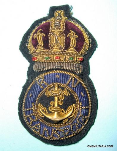 Very Scarce WW1 RN Transport Petty Officer's Bullion Cap Badge