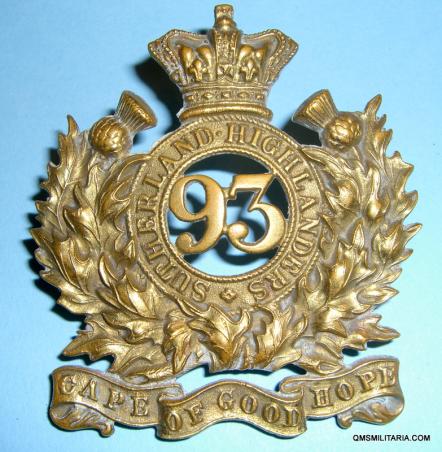 Scarce and early 93rd Sutherland Highlanders Highland Bonnet badge 1837 - 1856