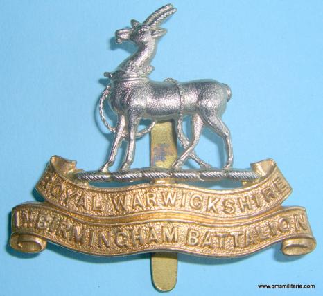 Scarce WW1 1st Birmingham ( Pals ) Battalion Royal Warwickshire Regiment Other Rank's Cap Badge - Stunning!