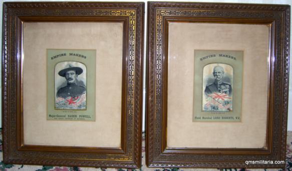 Pair of Framed Boer War Stevenographs - Baden Powell and Lord Roberts