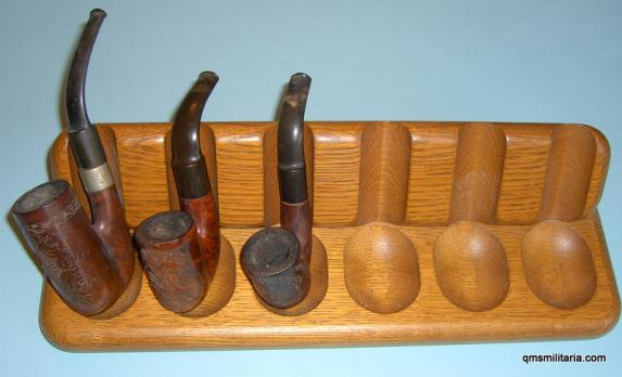 Solid Oak Pipe Rack  - to display your Boer War Pipe Collection perhaps!