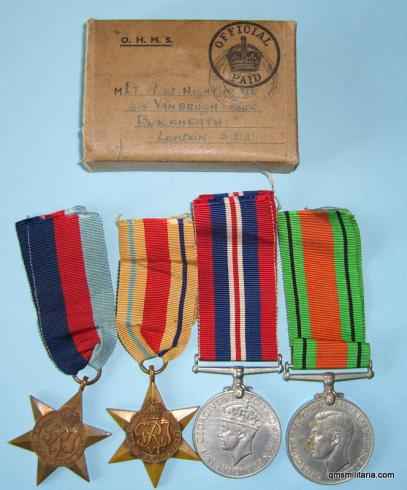 WW2 Medal Group in Box of Issue to Lieut Nightingale, The Buffs