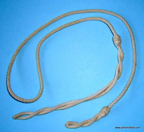 WW2 battledress white rope lanyard believed to be Royal Artillery