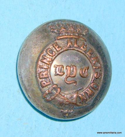 Prince Albert's Own Leicestershire Yeomanry Cavalry Officer's Silver Plated Small Coatee Button, circa 1840
