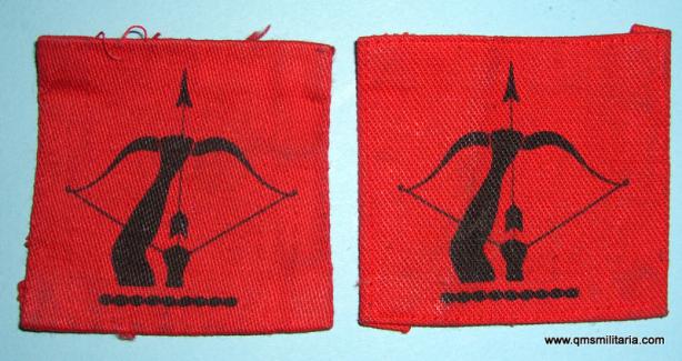 WW2 Home Front  - Anti Aircraft Command Pair of Printed Cloth Formation Signs