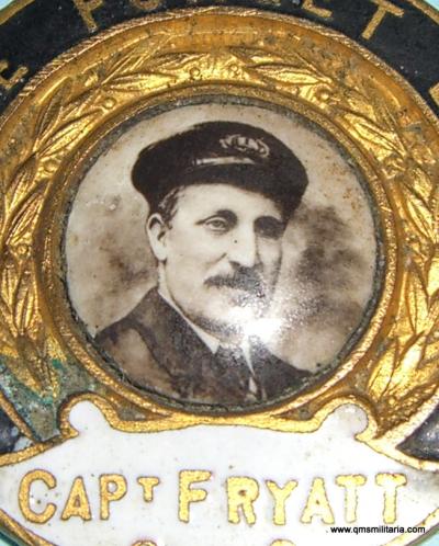 Captain Fryatt's Enamel Memorial Medallion / Fob - Lest We Forget League