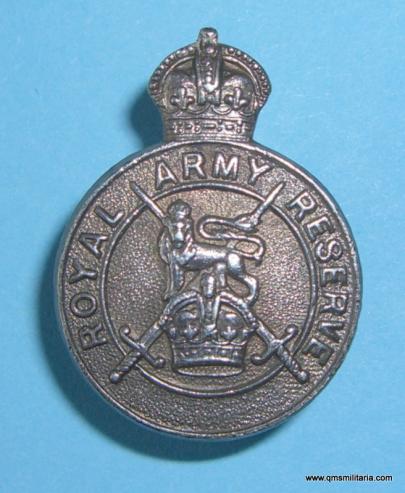 Hallmarked Silver Officer's Regular Army Reserve Mufti Buttonhole