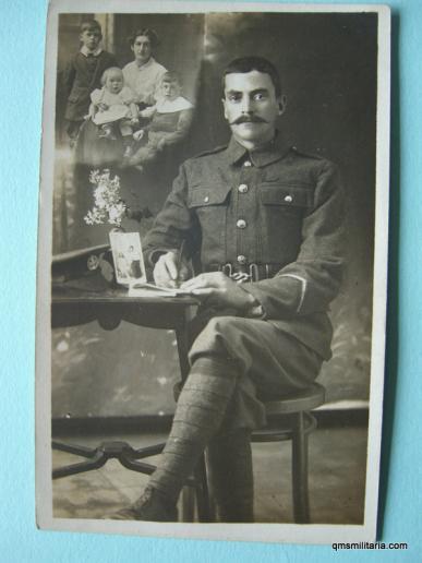WW1 Original Postcard - Soldier of the Rifle Brigade - French photographer
