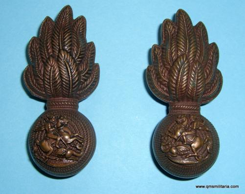 Northumberland Fusiliers ( NF ) Officer's OSD Bronze Facing and Matched Pair of Collar Badges 