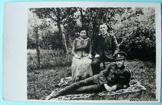 WW1 Postcard  - unusual outside studio shot of Royal Artillery Soldier