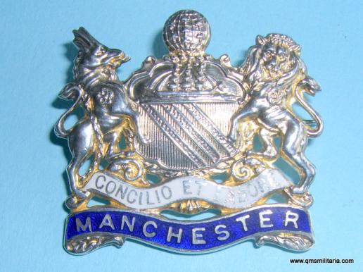 WW1 Manchester Regiment 1914 Hallmarked Silver & Enamel Sweetheart Brooch by William James Dingley