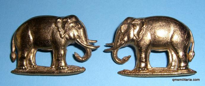 Scarce Connaught Rangers NCO's Gilt Collar Badges - Matched Facing Pair