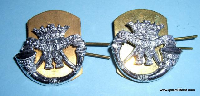 Duke of Cornwall's Light infantry ( DCLI ) Territorial Battalion Matched pair of anodised collar badges