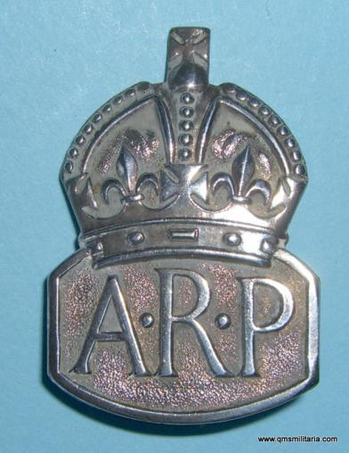 Air Raid Precautions ARP Hallmarked Silver Lady's Issue Pin Badge - Date letter D for 1939