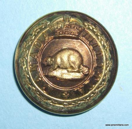 Early Canadian Militia Officers Gilt Large Pattern Button