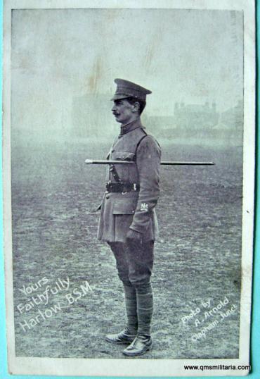 WW1 postcard - Brigade Sergeant Major Richard Harlow - his own souvenir card to the troops!