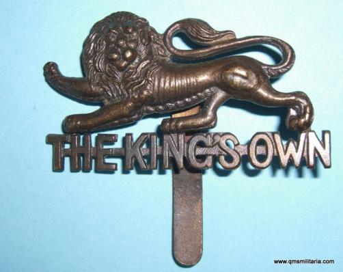 King's Own Lancaster Regiment Bronze Cap Badge with slider