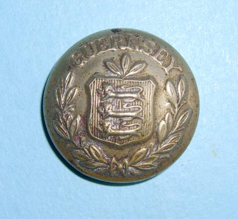 White Metal Guernsey Police Large Pattern Button