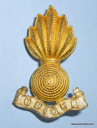 Unique 268 ( Warwickshire )  Royal Artillery ( TA ) Gilt and Silver plate Collar Badge