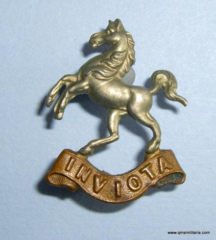 Scarce Victorian  Buffs  ( Royal East Kent Regiment ) Bi Metal Collar Badge, worn 1882 - 1896 only