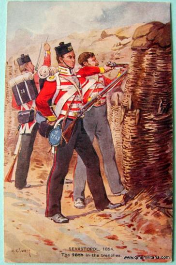 The 28th Foot - The Gloucestershire Regiment - Scarce Art Card in the Trenches at Sevastopol, Crimean War 1854