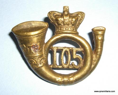 105th Madras Light Infantry brass cast badge, pre 1881 ( later 2nd Battalion, KOYLI )