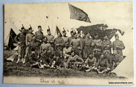 London Scottish Volunteers Original Postcard on Camp in 1904 - From C.S. Pinkerton