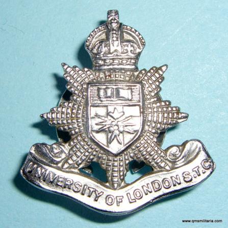 London University STC ( Senior Traning Corps) Mufti Chrome Lapel Badge, King's Crown