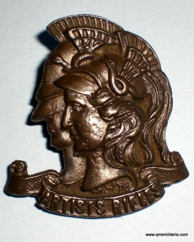 Scarce Artist Rifles Officers Bronze OSD Service Dress Cap Badge - Blades