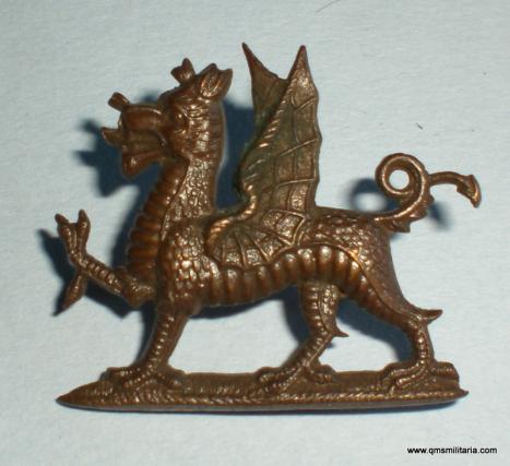 The Welsh Regiment Officers OSD Bronze collar badge, facing left - Gaunt