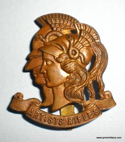 28th Battalion The London Regiment - The Artist Rifles Brass Cap Badge