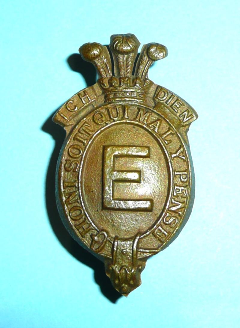 Rare Orderlies or Servants Brass Cap Badge - Denoting a member of the personal staff of Edward, Prince of Wales, Made for the Royal Tour to India & Burma in 1921 - 22