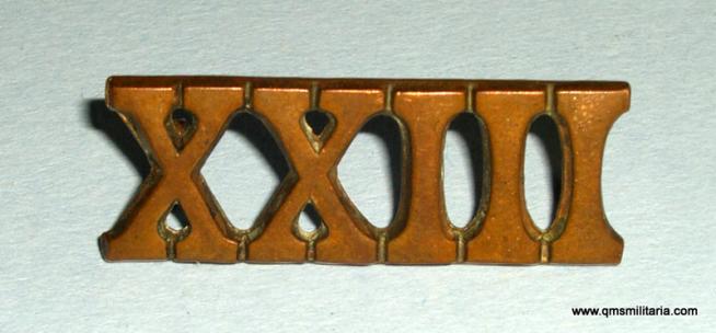 Canadian 23rd Armoured Regiment ( Halifax Rifles ) Brass Shoulder Title