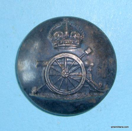 Volunteer or Militia Artillery Officer's Silver Large King's Crown Button