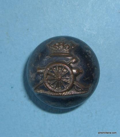 Scarce Victorian Artillery Volunteer or Militia Silver Ball Button