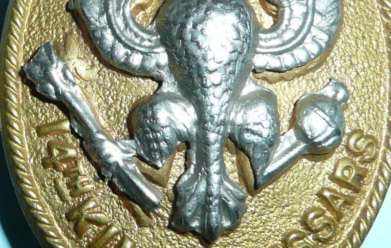 14th ( King's ) Hussars Other Ranks Bi-Metal Cap Badge ( 1st Type )