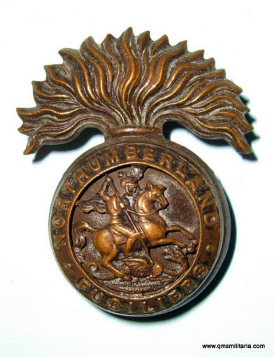 WW1 Northumberland Fusiliers ( NF ) Officer's OSD Bronze Collar Badge, St George facing right